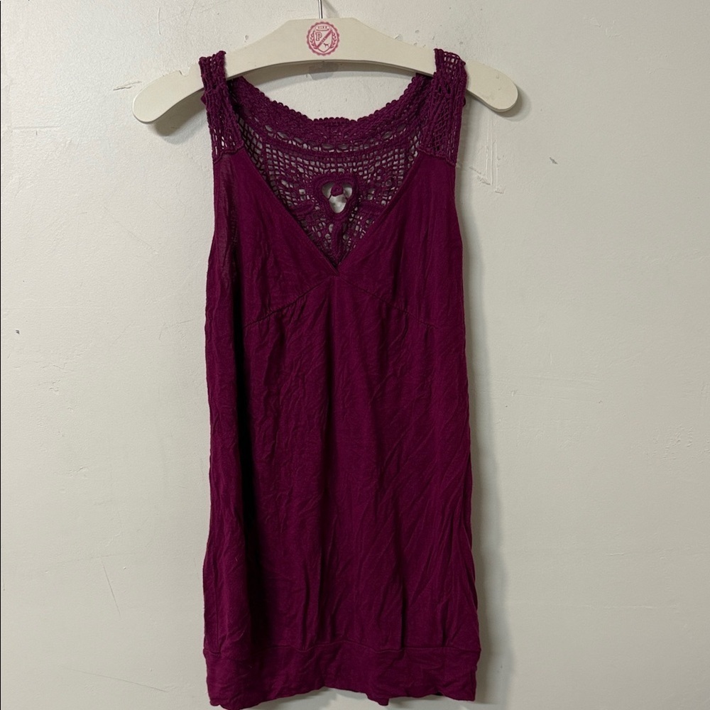 Women's Sleeveless Lace Top - Purple 2016 Y2K